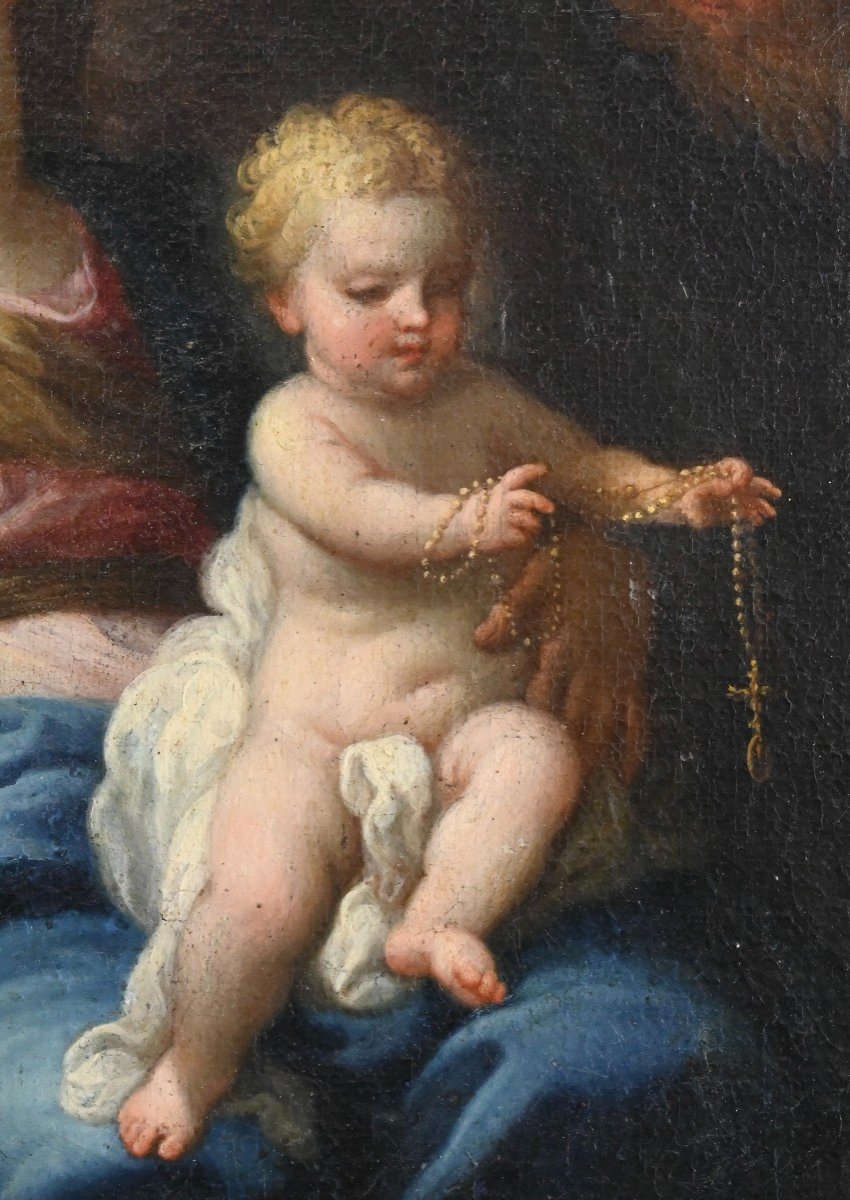 Vierge à l'Enfant - école De Sebastiano Conca - Rome Début Du XVIIIe Siècle-photo-4